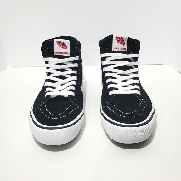 Vans Unisex Classic Sk8-Hi, High Top Sneakers, Black/White Men's 9.5 Authentic - Picture 2 of 15